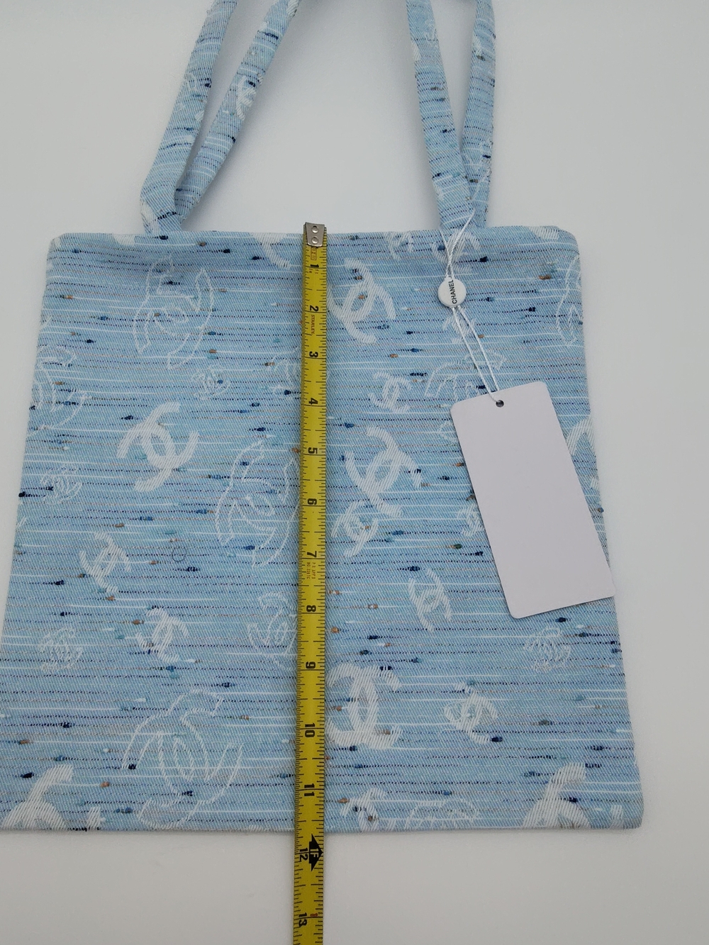 CHANEL Blue Tweed CC Logo Mini Tote Gift Summer 2024 Beauté Employee Tote NIP - Picture 7 of 7